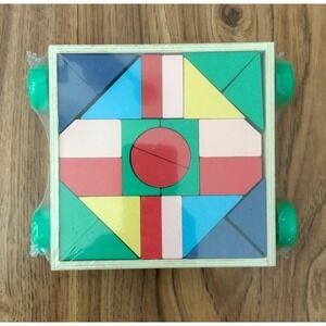 ANKYO PULL ALONG BLOCK WAGON WOODEN BLOCKS Learn & Play 24 pc Building Blocks